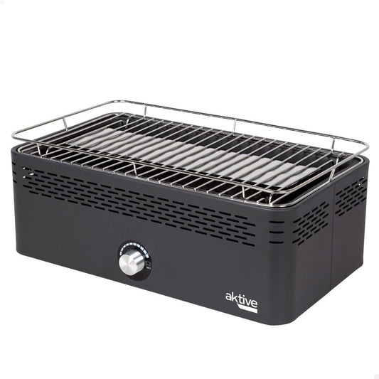 Aktywny przenośny grill węglowy, akumulatorowy, bezdymny, wymiary 45 x 28 x 19 cm, z zabezpieczeniem przed kapaniem(Por omisión)