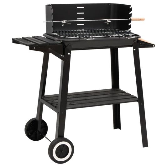 Grill węglowy z kółkami, czarna stal, VidaXL(Por omisión)