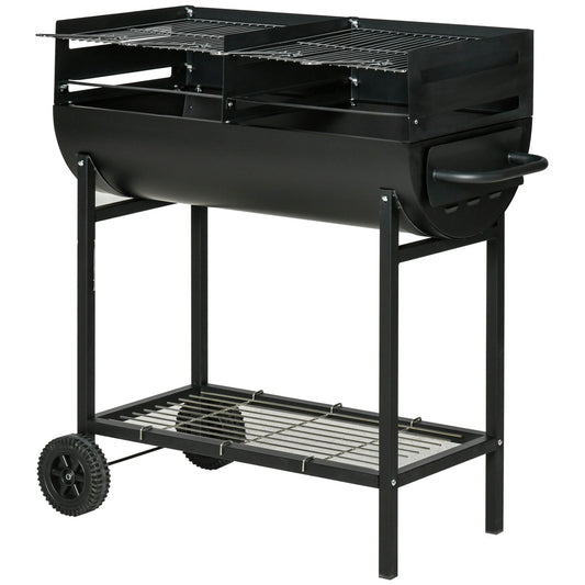 Metalowy grill węglowy 90x45x96 cm - Outsunny. Czarny(Por omisión)
