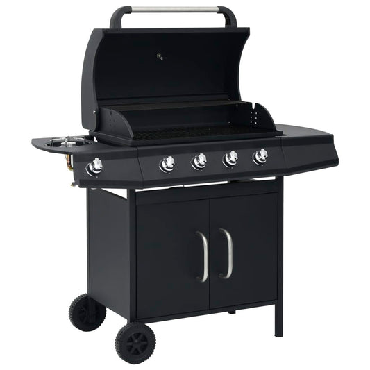 Grill gazowy Vidaxl z 4+1 palnikami, czarny(Por omisión)