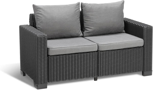 Allibert California Sofa Ogrodowa, Panama Cool Grey, 141 x 68 x 72 cm(Panama Cool Grey/Sofa do salonu/Pojedynczy)