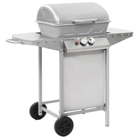 VidaXL przenośny grill gazowy z 2 strefami, stal nierdzewna w kolorze srebrnym(Por omisión)