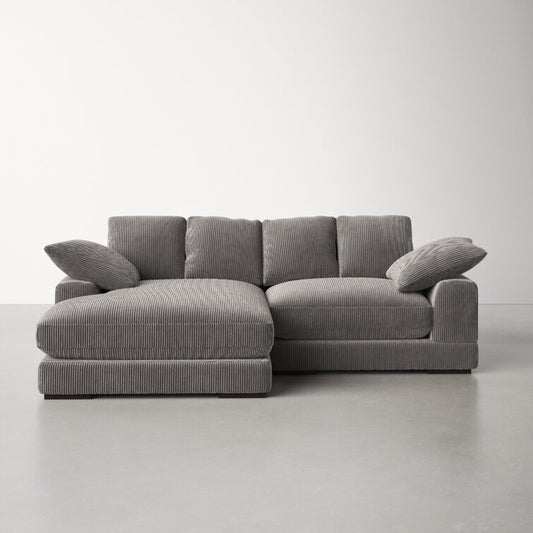 Sofa i leżanka dwustronna o szerokości 106 cali(Dark Brown 100% Polyester)